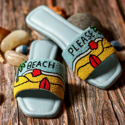 Beach Please Vegan Leather Comfort Slides